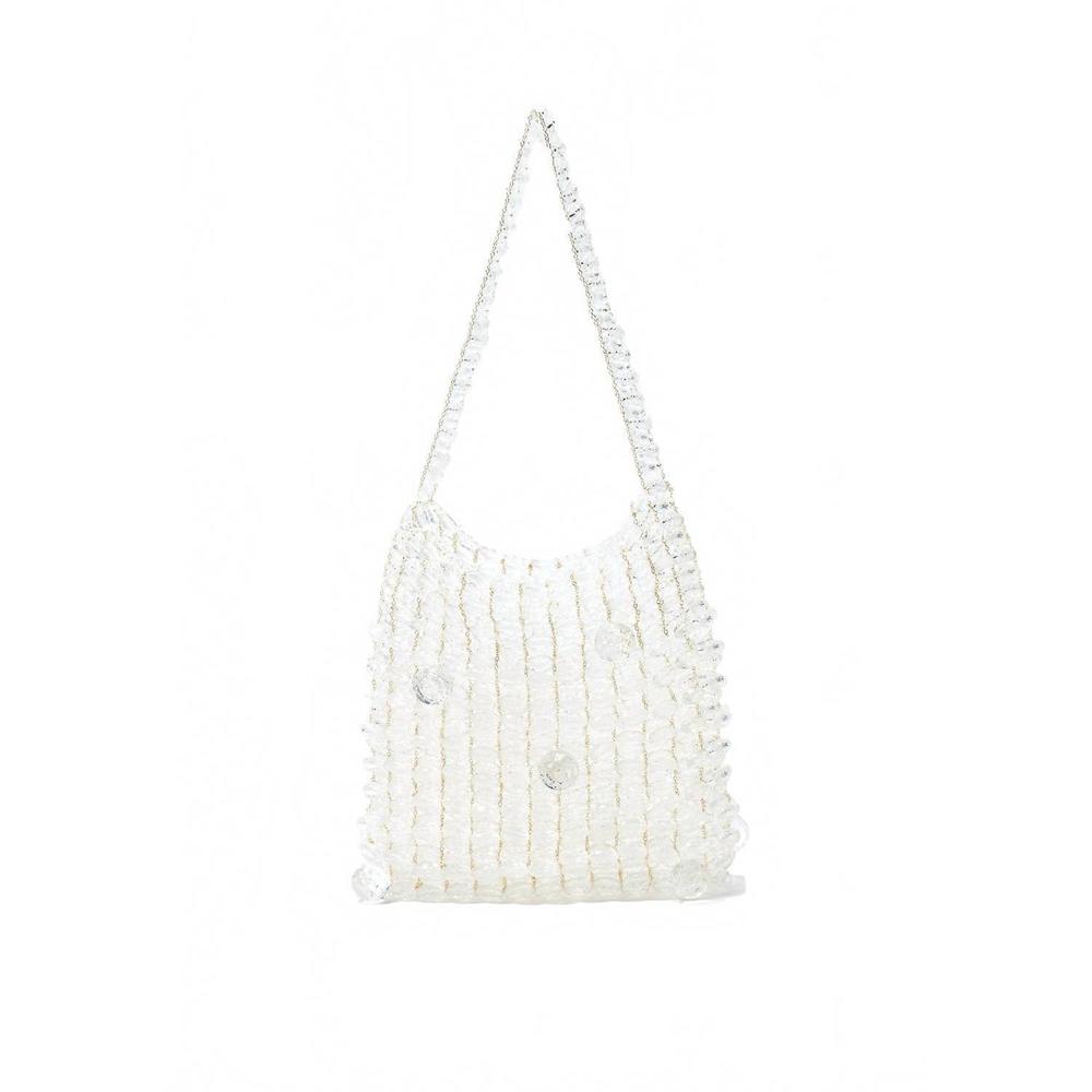 NEW EMM KUO women's gigi beaded shoulder bag in clear